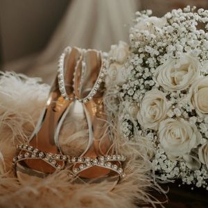 HARLO Australia Alexene - White Pearl Low Block Bridal Heel for wedding